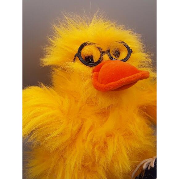 Vintage GANZ Archie Large Fuzzy Yellow Chicke Duck Glasses Sneakers H459 1988 - Picture 2 of 12
